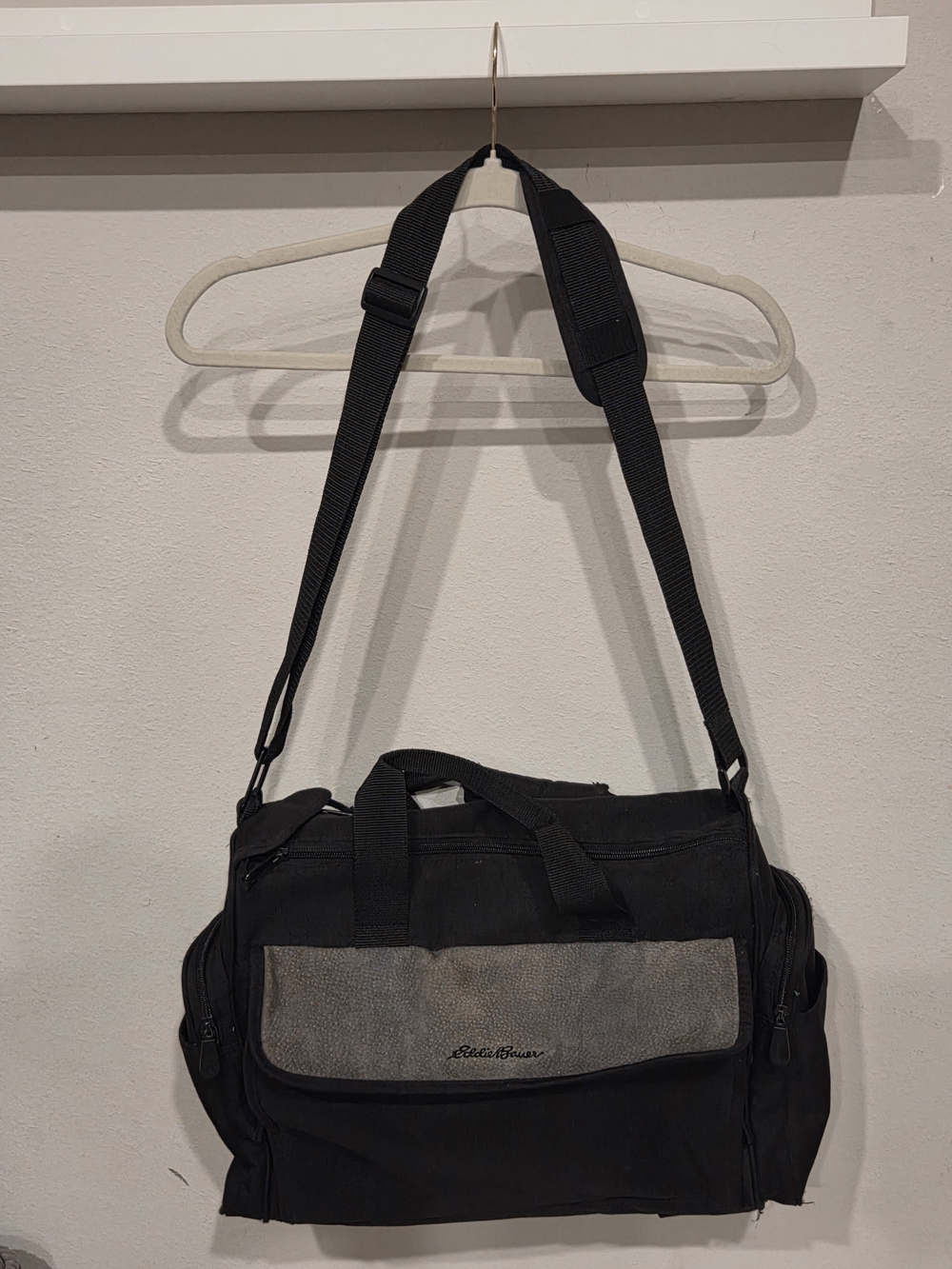 Eddie Bauer Black Diaper Bag with Gray Front Panel
